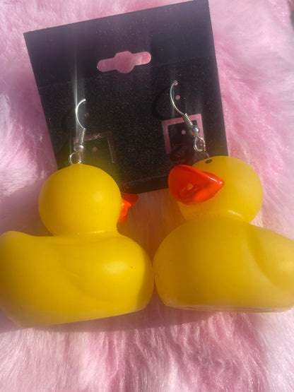 Rubber duck earrings