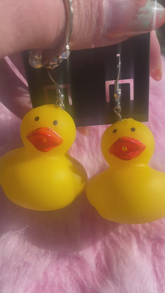 Rubber duck earrings
